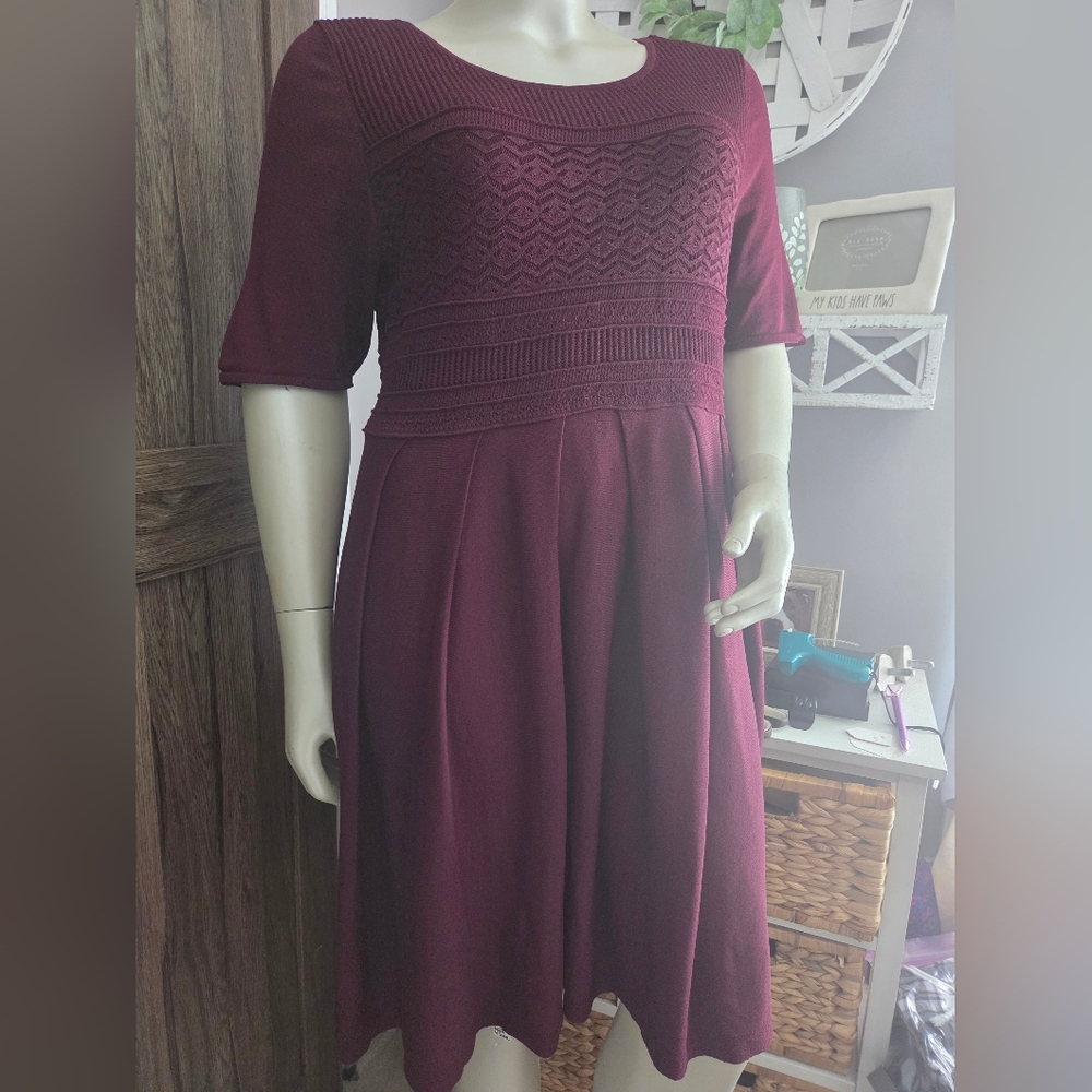 Lane Bryant Rich Burgundy Midi Dress
